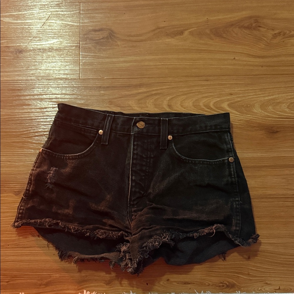 Black Wrangler Jean Shorts